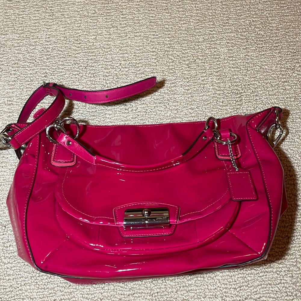bright pink coach purse